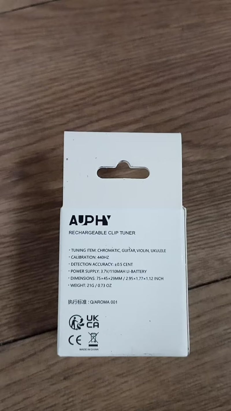 AUPHY Store Rechargeable Guitar Tuner Clip-on Tuner, HD Colour Screen - With Guitar, Ukulele, Violin & Chromatic Tuning Modes (Type-C cable not included) (Green) - Image 3